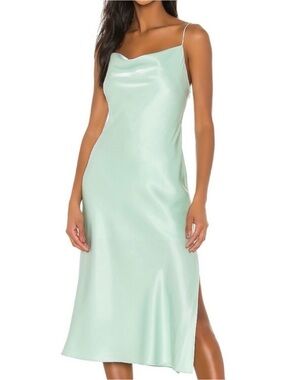 Alice + Olivia - Harmony Drape Slip Midi Dress w Slit in Mint sz 2